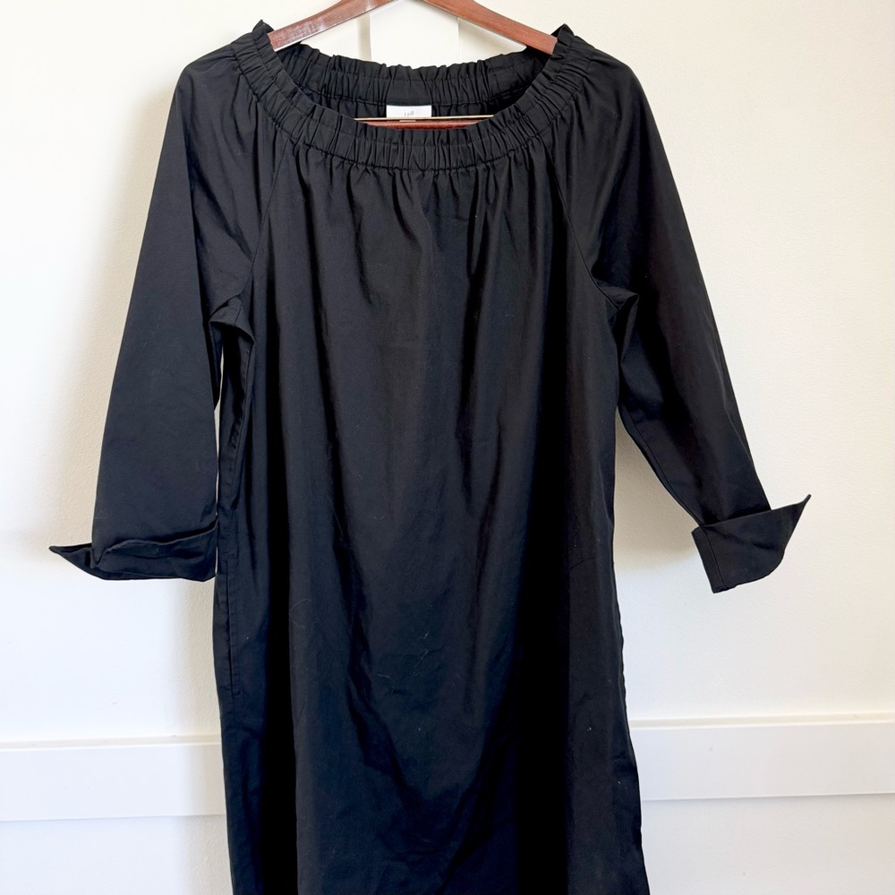 J. Jill Off the Shoulder Cotton Midi Dress Sz M Black
